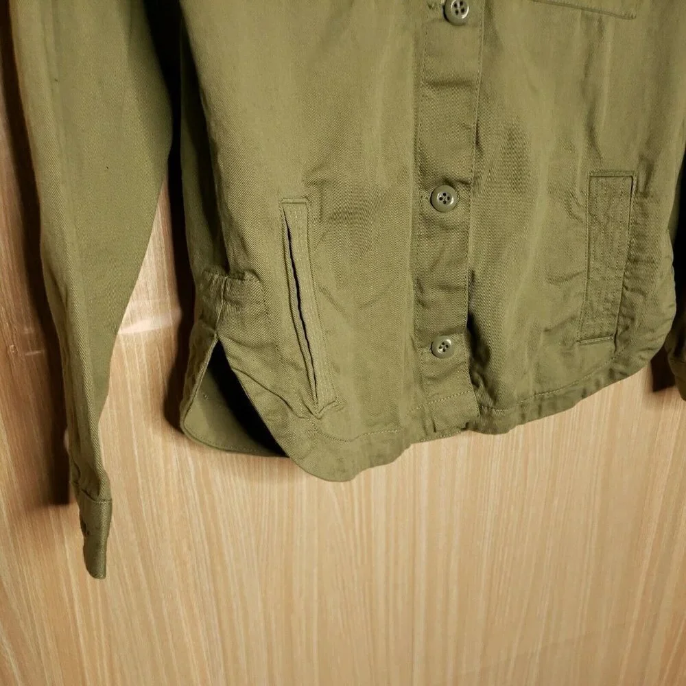H&M Girls Green Embroidered Cotton Jacket 11-12
